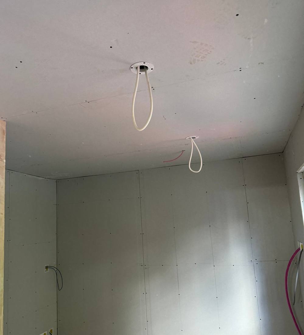 First fix: ceiling lighting positions set out